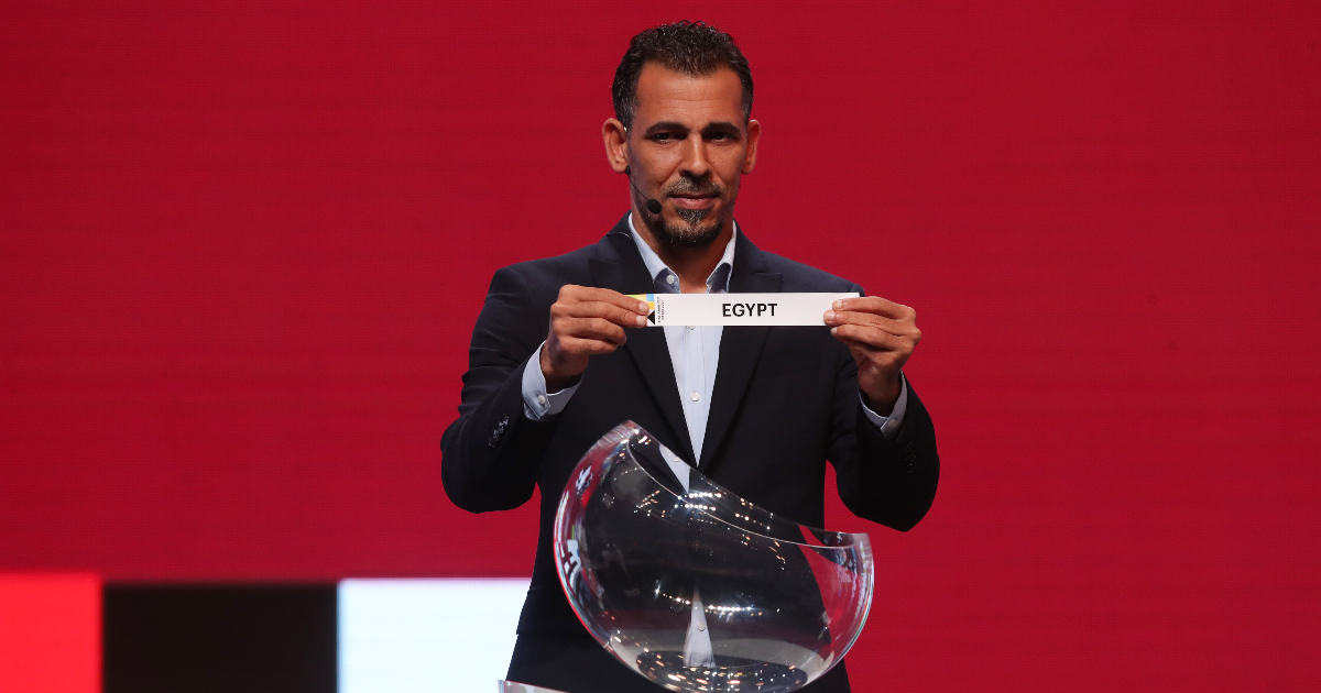 Younis Mahmoud takes part in the FIFA Arab Cup draw