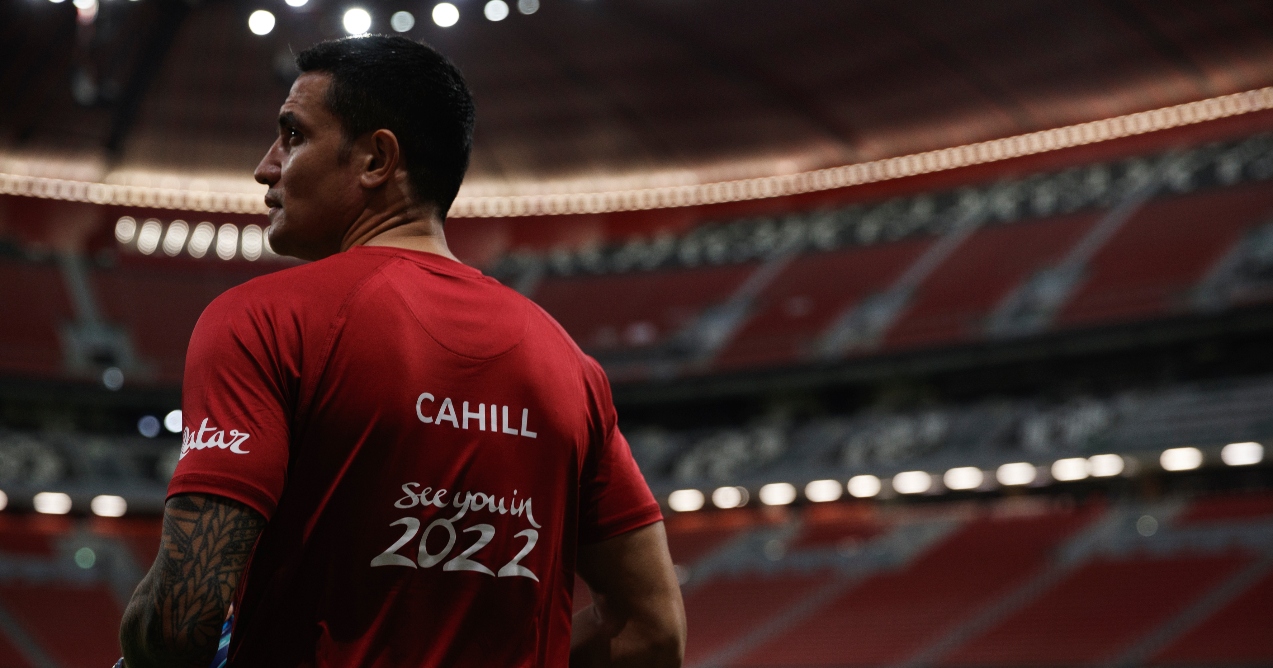 Tim Cahill at a Qatar 2022 stadium